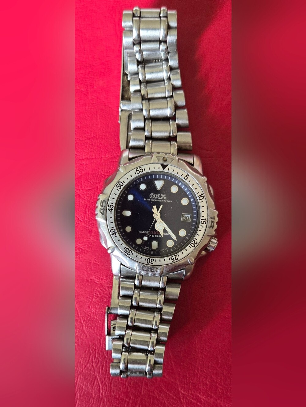Citizen Vega OXY Dive Watch Men 38mm Silver Dial Steel 5F18-L04985 New Battery